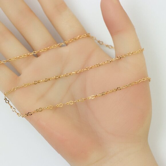 "Elegant Rose Gold Twisted Link Chain Necklace for Minimal Styling , XPNL0173 - Picture 2 of 12